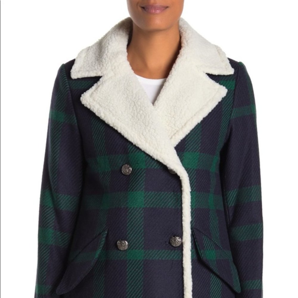 French Connection Double Breasted Plaid Jacket